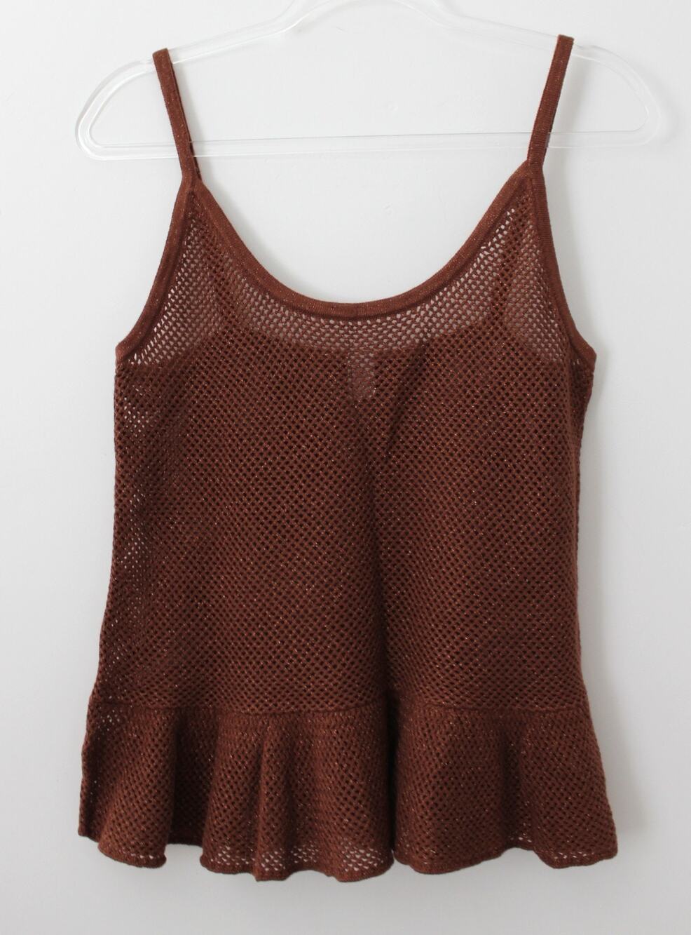 Old Navy Womens Metallic Peplum Tank Top Brown Multisize NWT